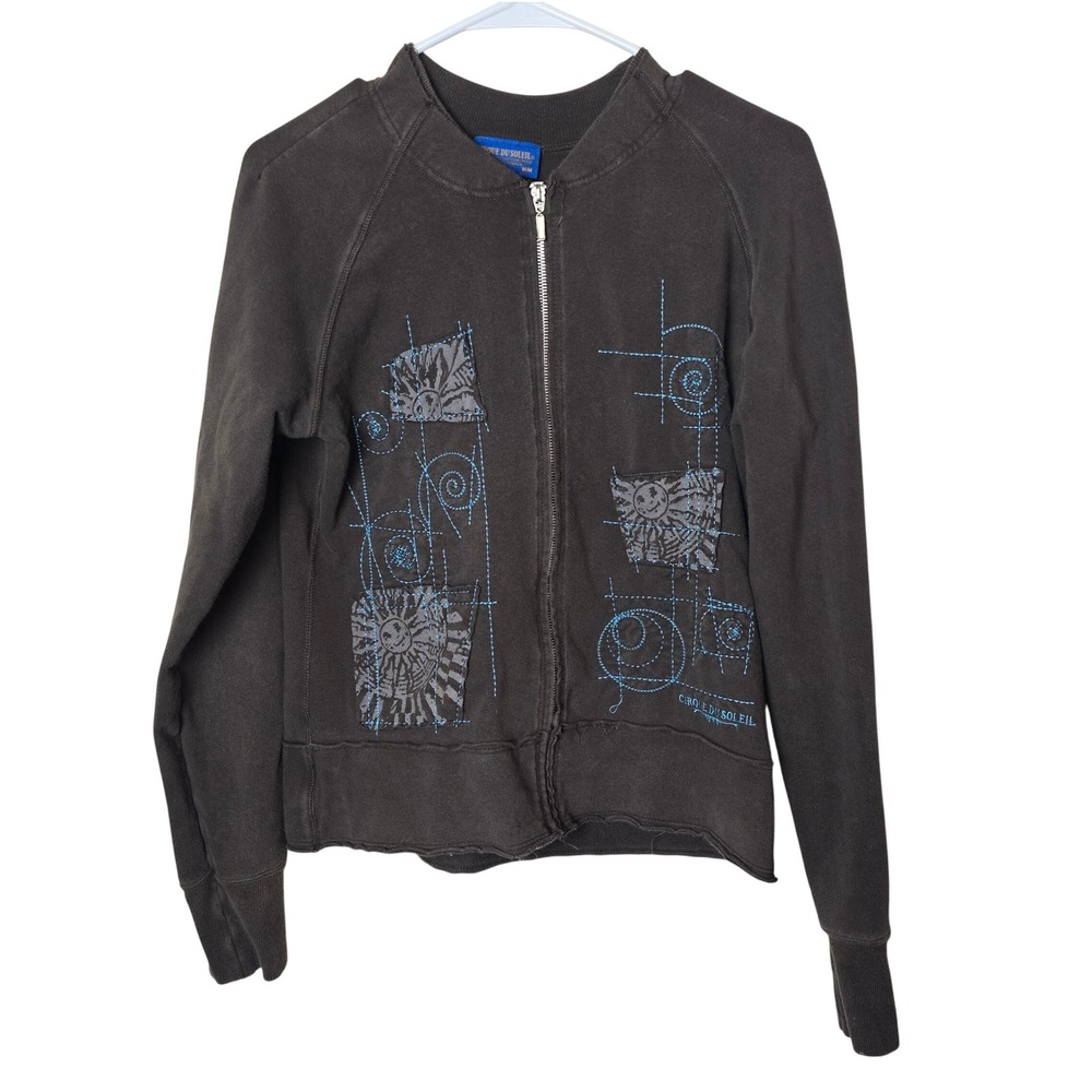 Cirque Du Soleil Vintage Zip Up Sweatshirt Jacket Sun Patches Embroidered Medium